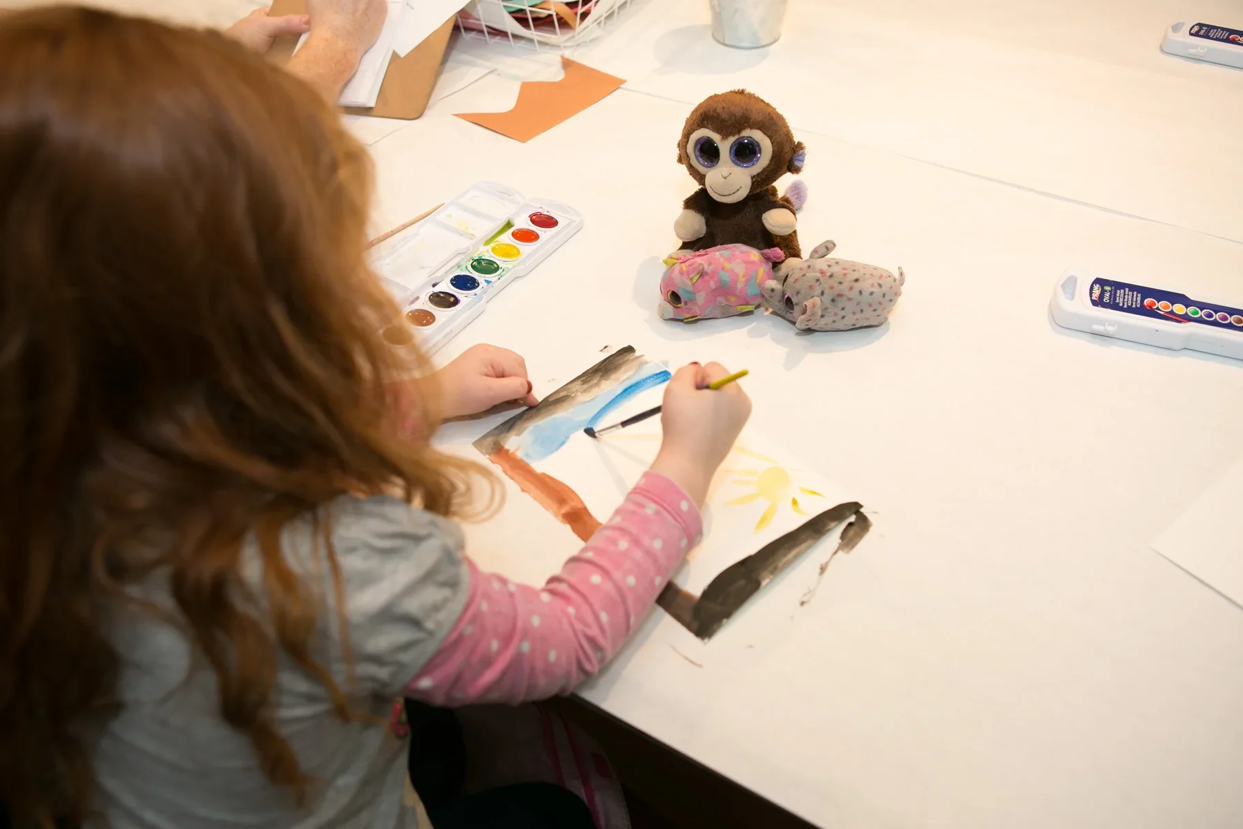 Child drawing in the art studio
