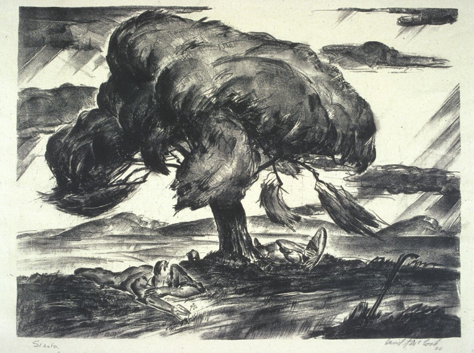 David McCosh (American, 1903-81). Siesta, 1930. Lithograph, 10 x 13-1/4 inches. Gift of Anne K. McCosh.